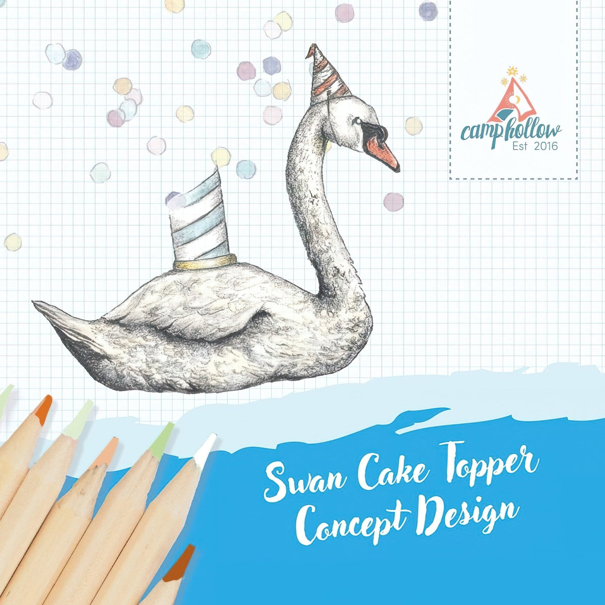Swan Cake Topper | Camp Hollow Porcelain Party Animal | Ceramic Candle Holder | Party Animal Birthday Decor | Concept Art