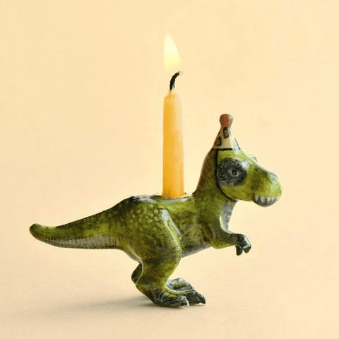 T-Rex Cake Topper | Dinosaur Candle Holder | Camp Hollow Porcelain | Party Animals