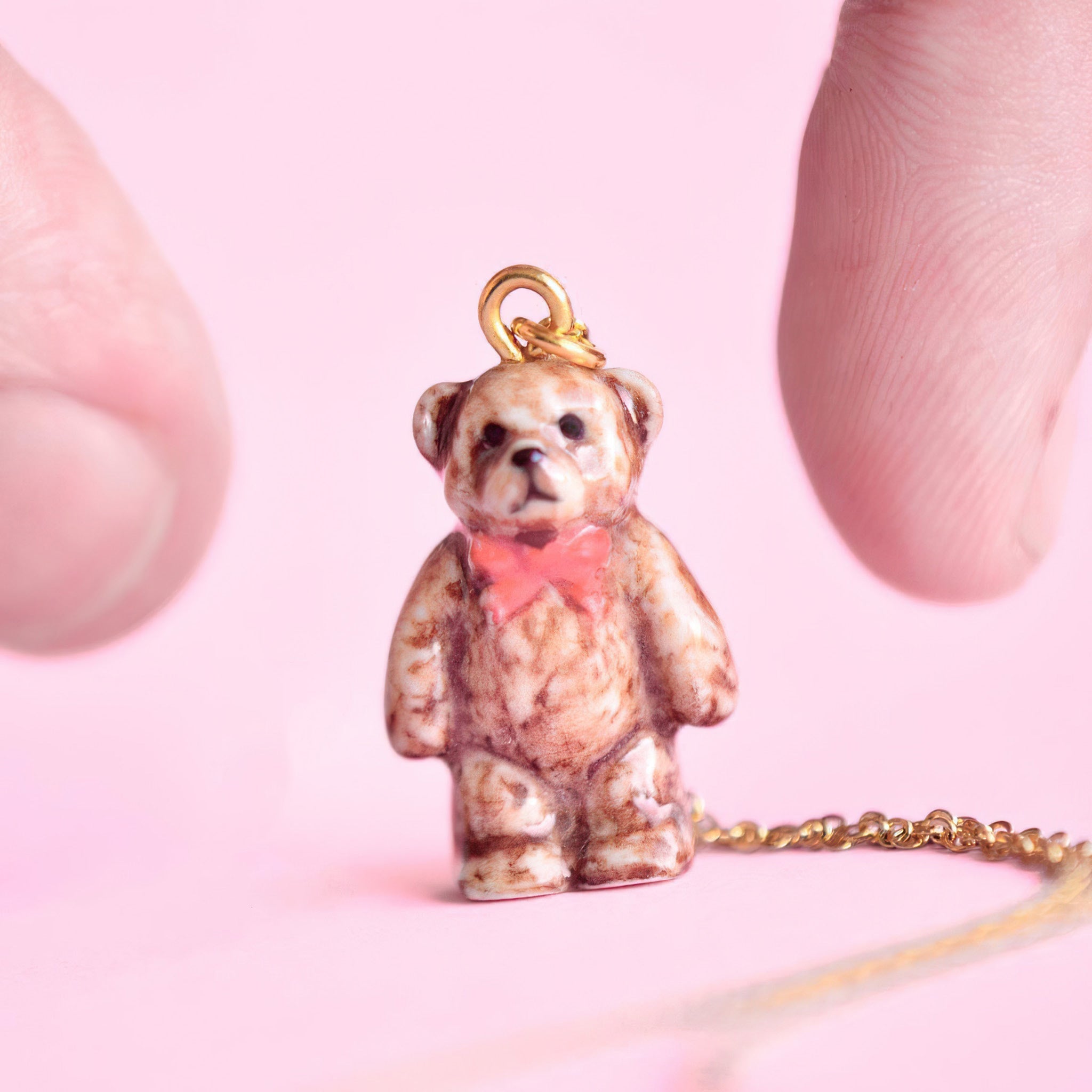 Teddy Bear Necklace | Camp Hollow Ceramic Animal Jewelry