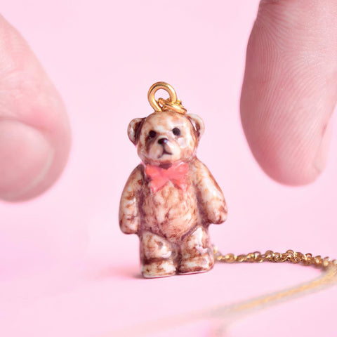 Teddy Bear Necklace | Camp Hollow Ceramic Animal Jewelry