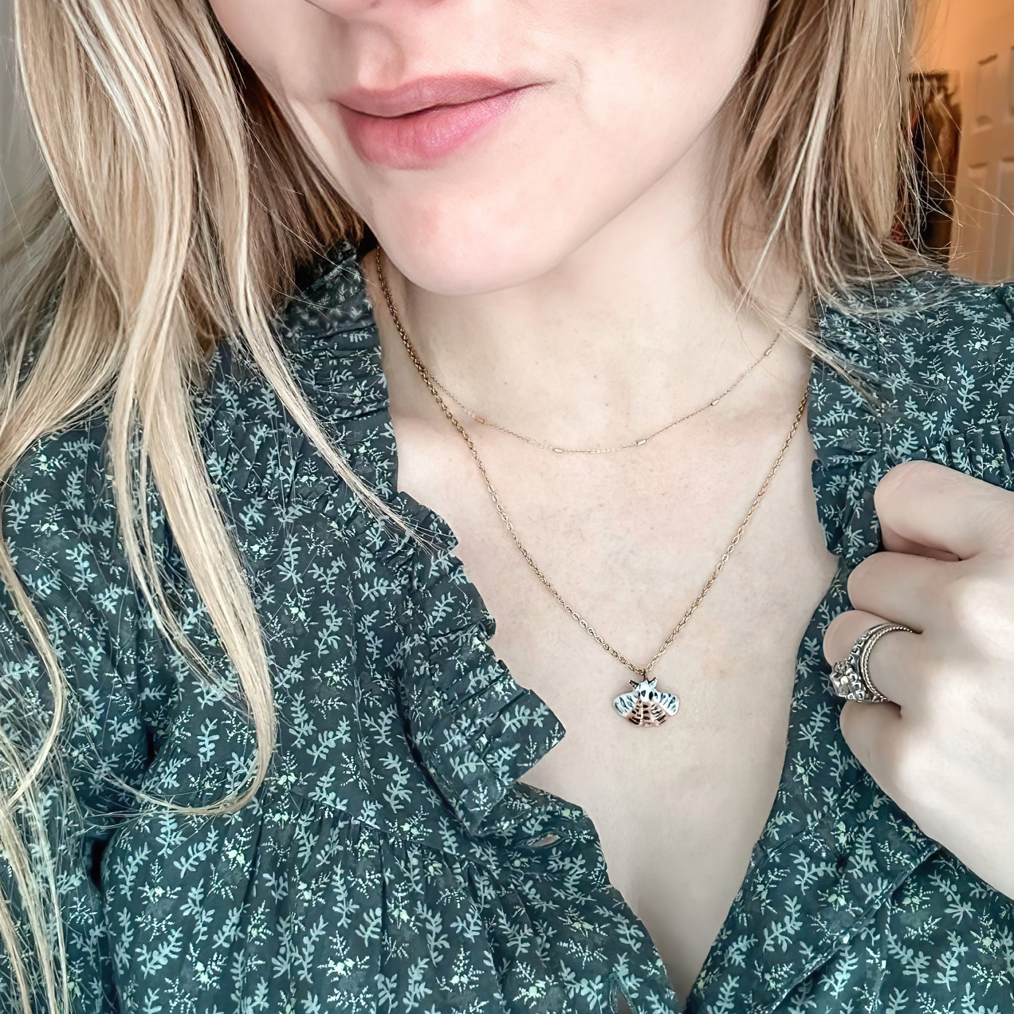 Twilight Veil Moth Necklace