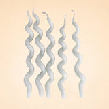 White Curly Birthday Candles (x5)