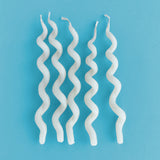 White Curly Cue Birthday Candles (x5)