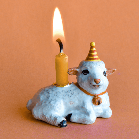 Goat Cake Topper | Camp Hollow Porcelain Party Animal | Ceramic Candle Holder | Party Animal Birthday | Chinese Zodiac