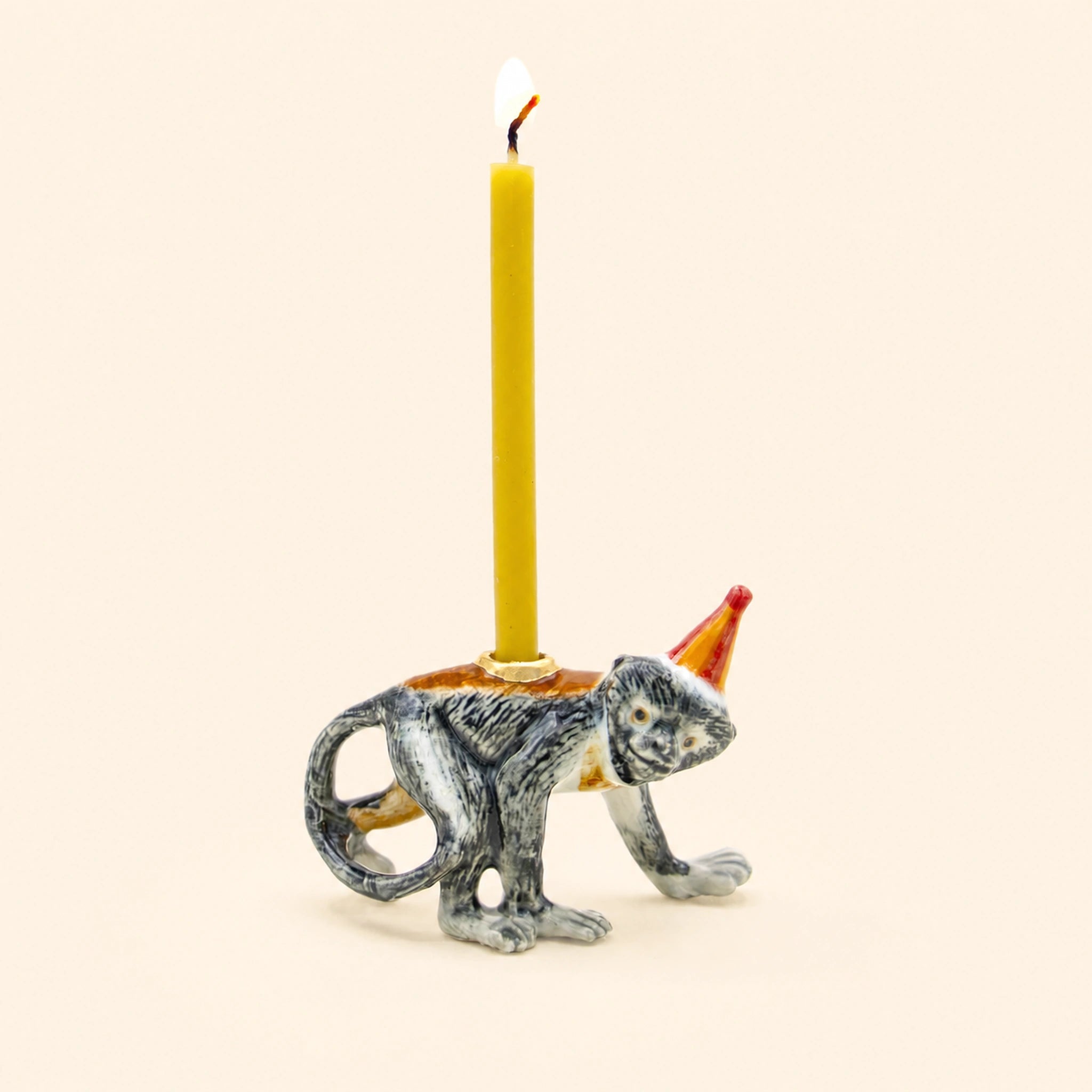 Monkey Cake Topper | Camp Hollow Porcelain Party Animal | Ceramic Candle Holder | Party Animal Birthday | Chinese Zodiac