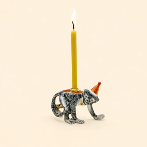 Monkey Cake Topper | Camp Hollow Porcelain Party Animal | Ceramic Candle Holder | Party Animal Birthday | Chinese Zodiac