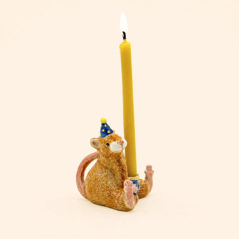 Rat Cake Topper | Camp Hollow Porcelain Party Animal | Ceramic Candle Holder | Party Animal Birthday | Chinese Zodiac