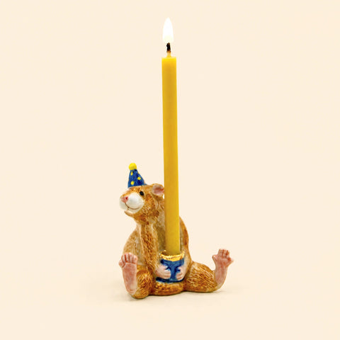 Rat Cake Topper | Camp Hollow Porcelain Party Animal | Ceramic Candle Holder | Party Animal Birthday | Chinese Zodiac