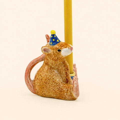 Rat Cake Topper | Camp Hollow Porcelain Party Animal | Ceramic Candle Holder | Party Animal Birthday | Chinese Zodiac