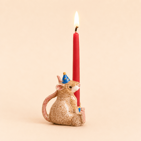Year of the Rat Cake Topper | Porcelain Party Animal | Candle Holder | Chinese Zodiac