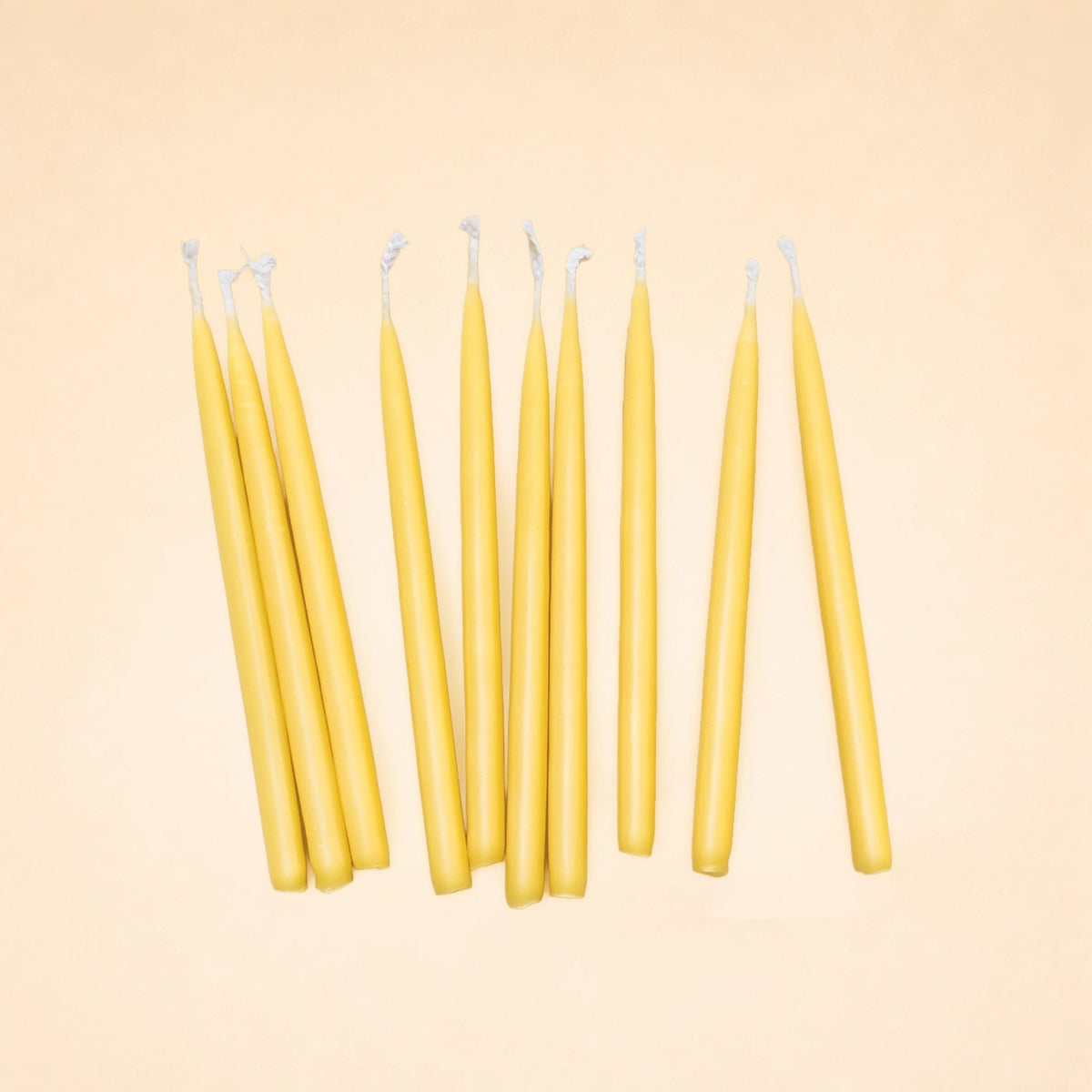 Yellow Birthday Tapered Candle Set (x10)
