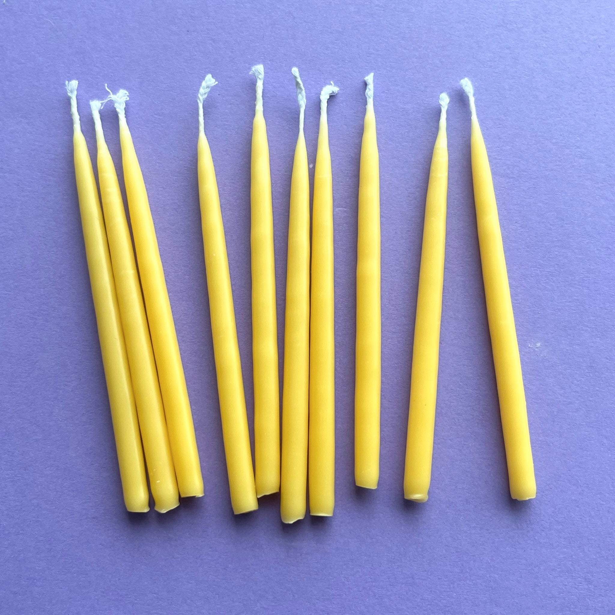 Yellow Birthday Tapered Candle Set (x10)