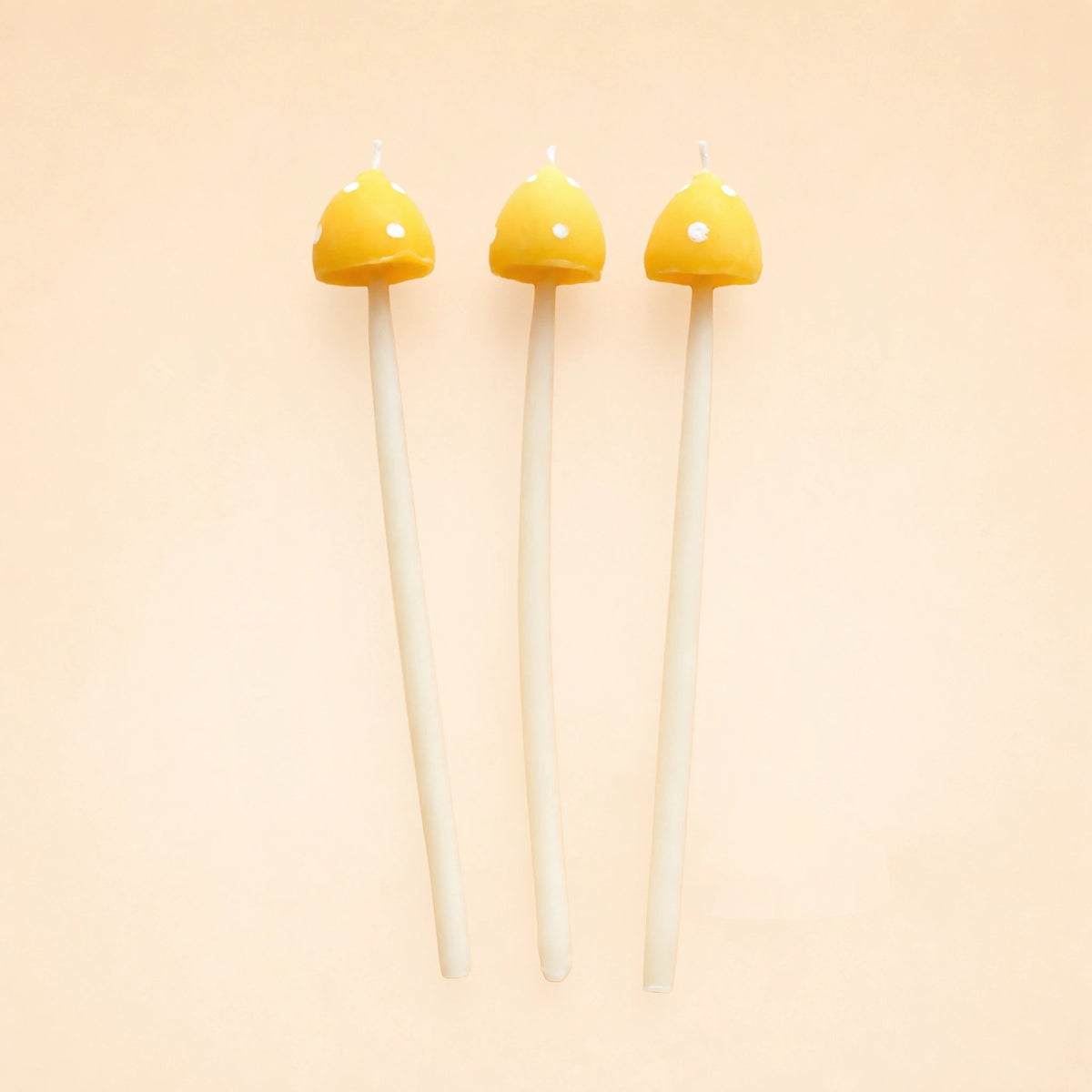 Yellow Mushroom Candle Set (x3)