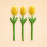 Yellow Tulip Candle Set (x3)