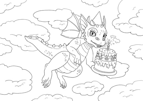 Year of the Dragon Coloring Page (Digital Download) -  Camp Hollow