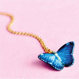 Blue Butterfly Necklace