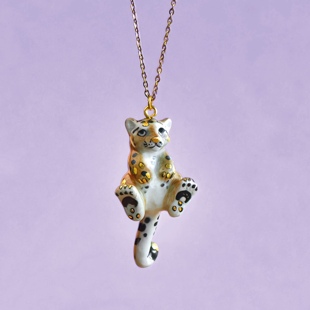 Gold Spotted Leopard Cub Necklace - Camp Hollow