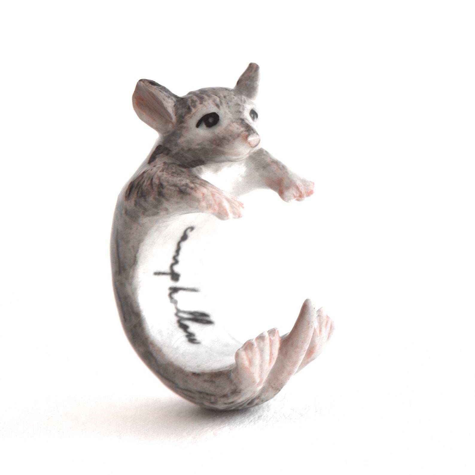 Porcelain Hand Painted Rat Ring - Size 9 | Camp Hollow