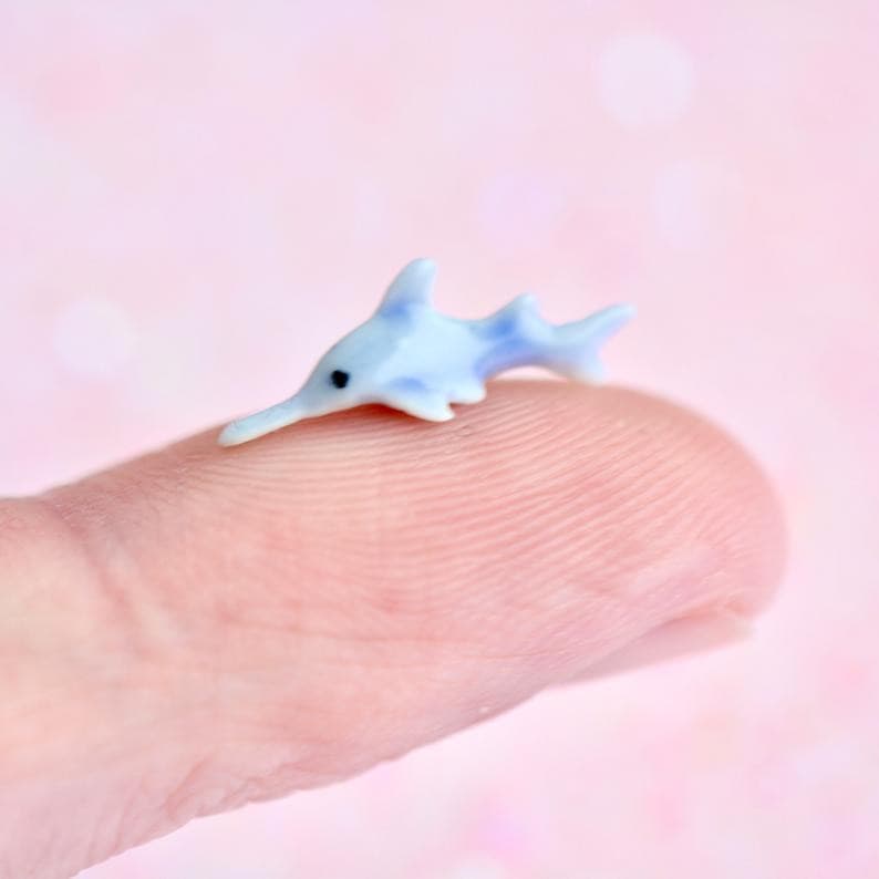 World's Tiniest Swordfish Figurine Ocean Animal Lover Collectible
