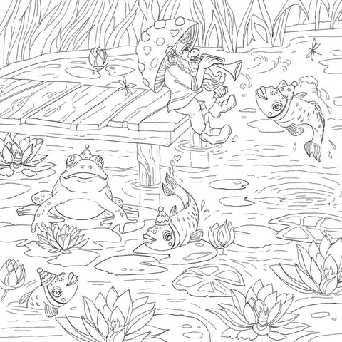 Mushroom Hollow 2 Coloring Page (Digital Download) - Camp Hollow