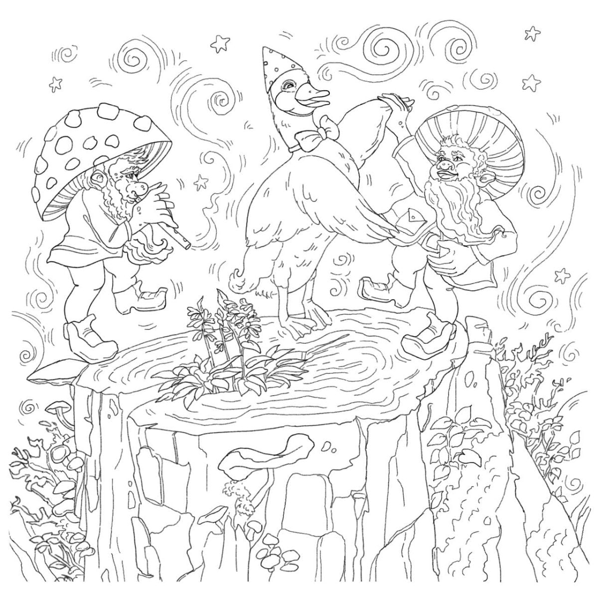 Mushroom Hollow Coloring Page (Digital Download) - Camp Hollow