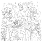 Mushroom Hollow Coloring Page (Digital Download)