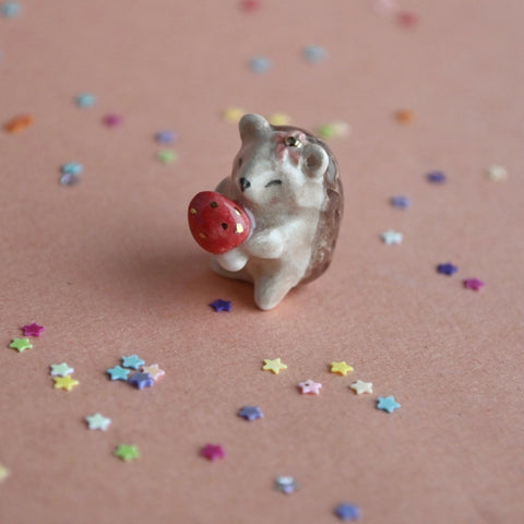 Porcelain Hedgehog Figurine