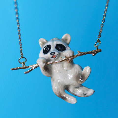 Racoon Necklace | Camp Hollow Ceramic Animal Jewelry