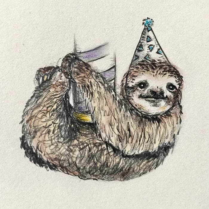 Sloth Cake Topper | Camp Hollow Porcelain Party Animal | Ceramic Candle Holder | Party Animal Birthday Decor