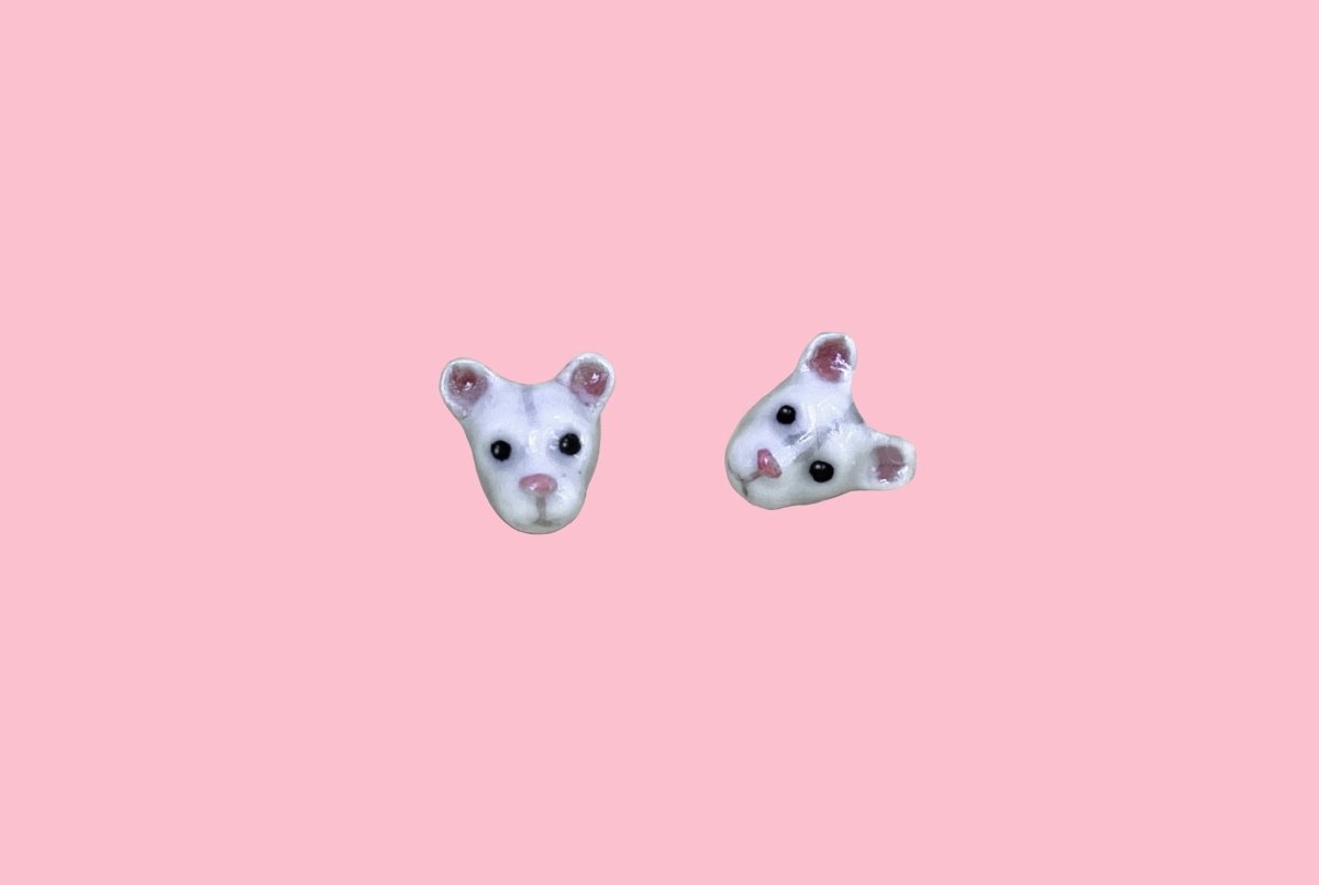 White Mouse Earrings - Camp Hollow
